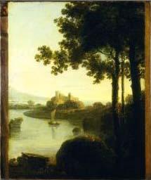 Richard Wilson River Scene with Castle, oil painting image